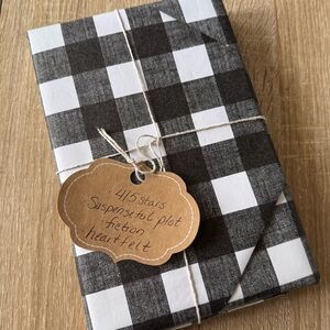 Mystery book fiction NEW Black and White Checkered Gift Wrap